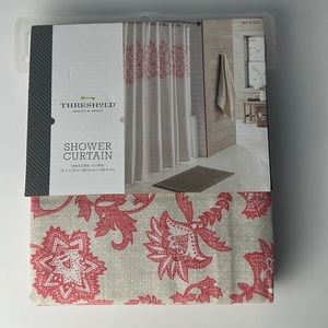THREAHoLD 100% Cotton Fabric Shower Curtain